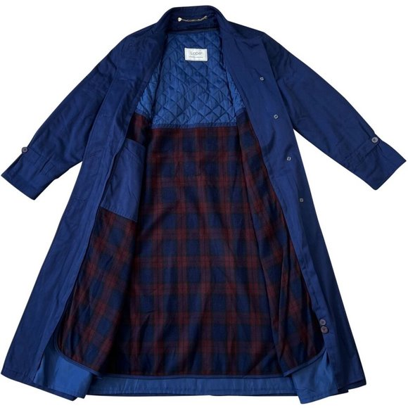 Lope (Sweden) Vintage Coated Plain Weave Fleece Lined Padded Trench Coat : L - Picture 2 of 9